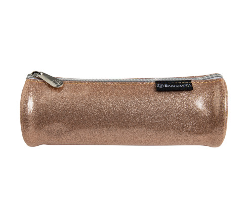 Trousse ronde PU Glitter - 22,5x7,5cm