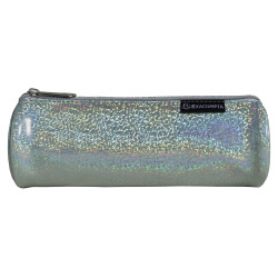 Trousse ronde PU Glitter - 22,5x7,5cm