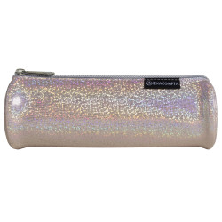 Trousse ronde PU Glitter - 22,5x7,5cm