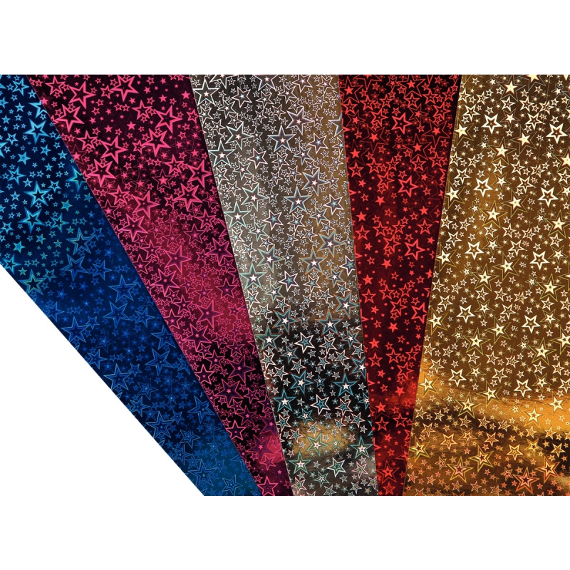 Pochette de 10 feuilles carton holographique 35 x 50 cm coloris assort