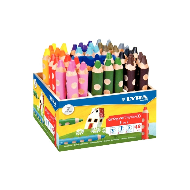 Pack de 48 crayons de couleur gros module + 2 taille-crayons assortis