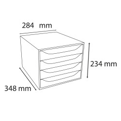 Module de classement Ecobox Linicolor 4 tiroirs