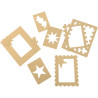 Lot de 24 cadres photo en carton + 12 planches de décorations 3D