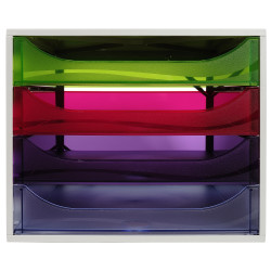 Module de classement Ecobox Office 4 tiroirs - Palette de 32 pièces assorties