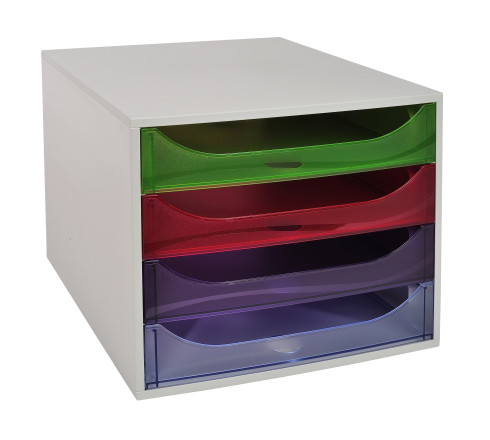 Module de classement Ecobox Office 4 tiroirs - Palette de 32 pièces assorties