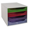 Module de classement Ecobox Office 4 tiroirs - Palette de 32 pièces assorties