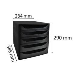 Module de classement Ecobox+ Ecoblack 5 tiroirs