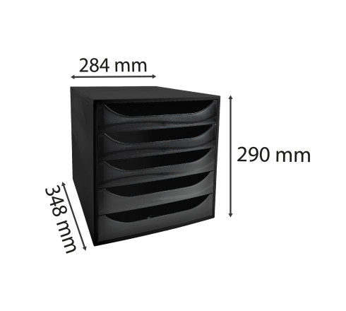 Module de classement Ecobox+ Ecoblack 5 tiroirs