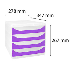 Module de classement Big Box 4 tiroirs Chromaline