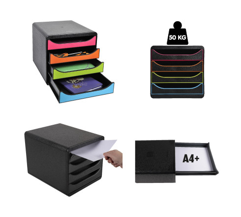 Module de classement Big Box 4 tiroirs Metallic