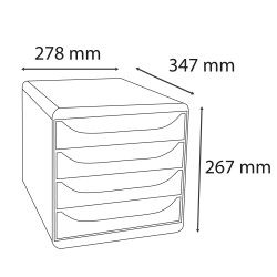 Module de classement Big Box 4 tiroirs Skandi