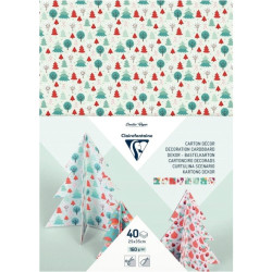 Paquet de 40 feuilles carton décoration assorties format 25 x 35 cm th