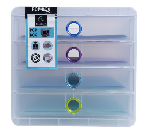 Module de classement Pop-Box 4 tiroirs Chromaline