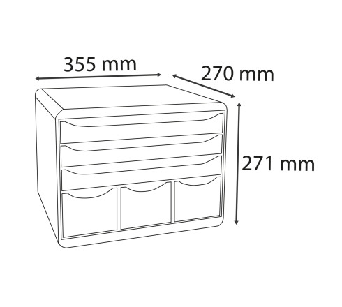 Module de classement Storebox 6 tiroirs Glossy