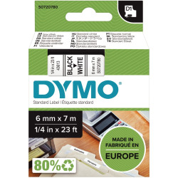Recharge DYMO D1 6 mm x 7 m noir et blanc