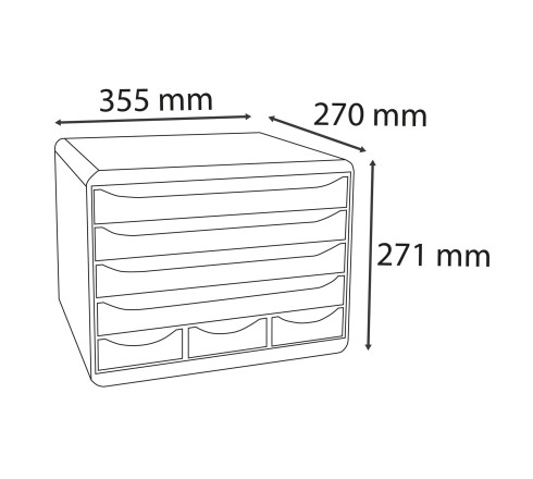 Module de classement Storebox 7 tiroirs Glossy