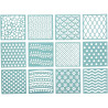 Lot de 12 pochoirs carrés décoratifs