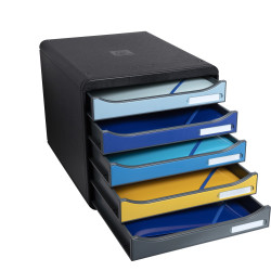 Module de classement Big Box Plus 5 tiroirs Bee Blue