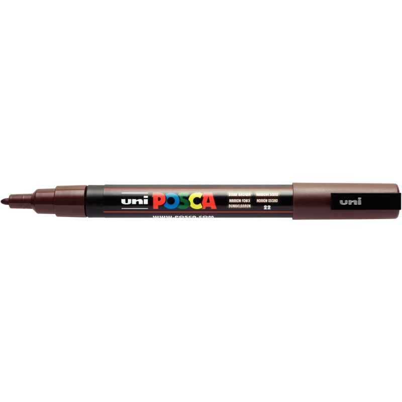 Marqueur Posca pointe fine ogive marron foncé