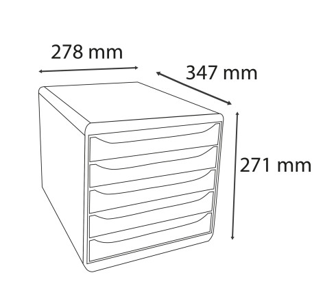 Module de classement Big Box Plus 5 tiroirs Ecoblack