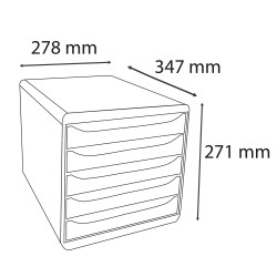 Module de classement Big Box Plus 5 tiroirs Shades of Grey