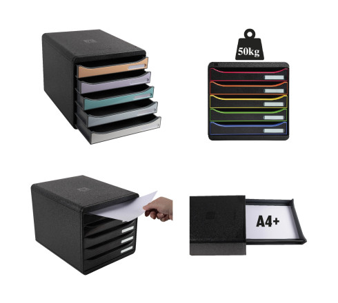 Module de classement Big Box Plus 5 tiroirs Black Office