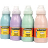 Carton de 4 Flacons 500 ml de peinture pailletée, coloris pastel assor