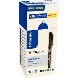 Écopack de 20 feutres V-Sign assortis dont 4 gratuits