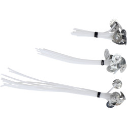 Sachet de 30 mèches assorties avec support pour bougies