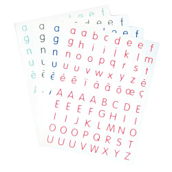 Pochette de 320 gommettes adhésives Alphabet 4 couleurs assorties