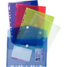 Paquet de 5 enveloppes perforées A4 en polypropylène translucide, colo