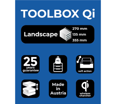 Module de classement Toolbox QI chargeur de batterie - 4 tiroirs Iderama