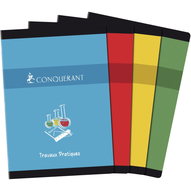 Cahier travaux pratiques CONQUERANT, piqûre 96 pages, format A4, seyès