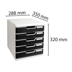 Module de classement Modulo Office 5 tiroirs fermés