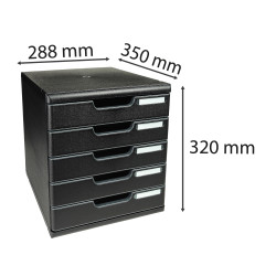 Module de classement Modulo Ecoblack 5 tiroirs fermés