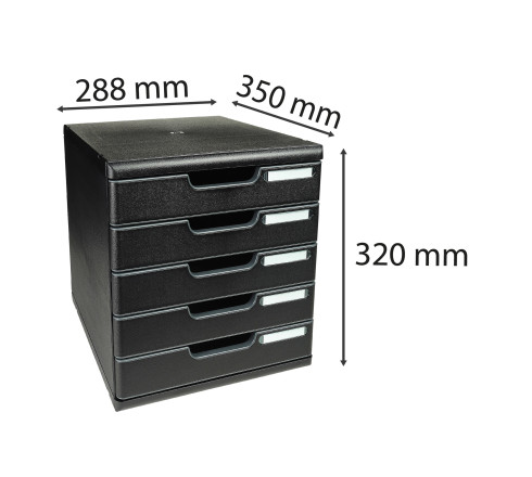 Module de classement Modulo Ecoblack 5 tiroirs fermés