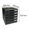 Module de classement Modulo Ecoblack 5 tiroirs fermés