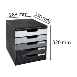 Module de classement Modulo Shades of Grey 5 tiroirs fermés