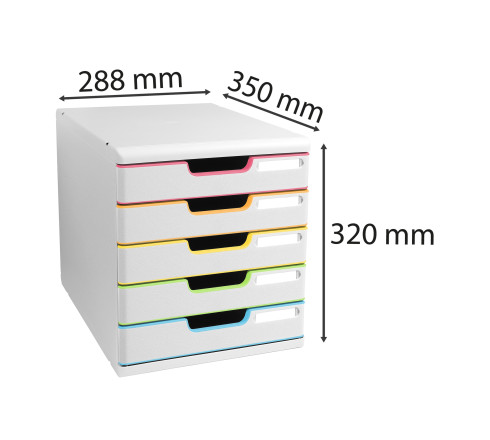 Module de classement Modulo Black Office 5 tiroirs fermés