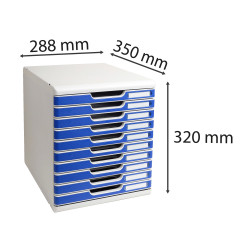 Module de classement Modulo Office10 tiroirs fermés