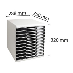 Module de classement Modulo Office 10 tiroirs fermés