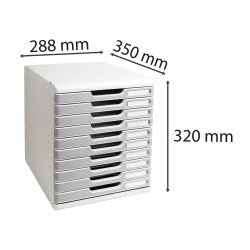 Module de classement Modulo Office 10 tiroirs fermés
