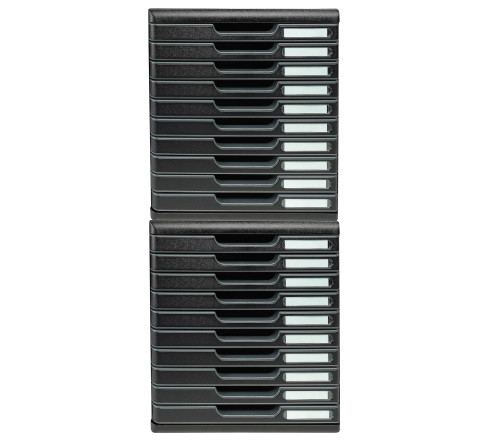 Module de classement Modulo Ecoblack 10 tiroirs fermés