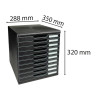 Module de classement Modulo Ecoblack 10 tiroirs fermés