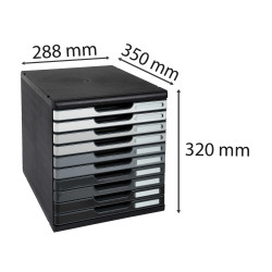 Module de classement Modulo Shades of Grey 10 tiroirs fermés