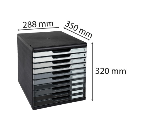 Module de classement Modulo Shades of Grey 10 tiroirs fermés
