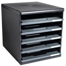 Module de classement Modulo Ecoblack 5 tiroirs ouverts