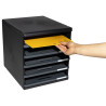 Module de classement Modulo Ecoblack 5 tiroirs ouverts