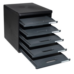 Module de classement Modulo Ecoblack 5 tiroirs ouverts
