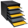 Module de classement Modulo Ecoblack 5 tiroirs ouverts